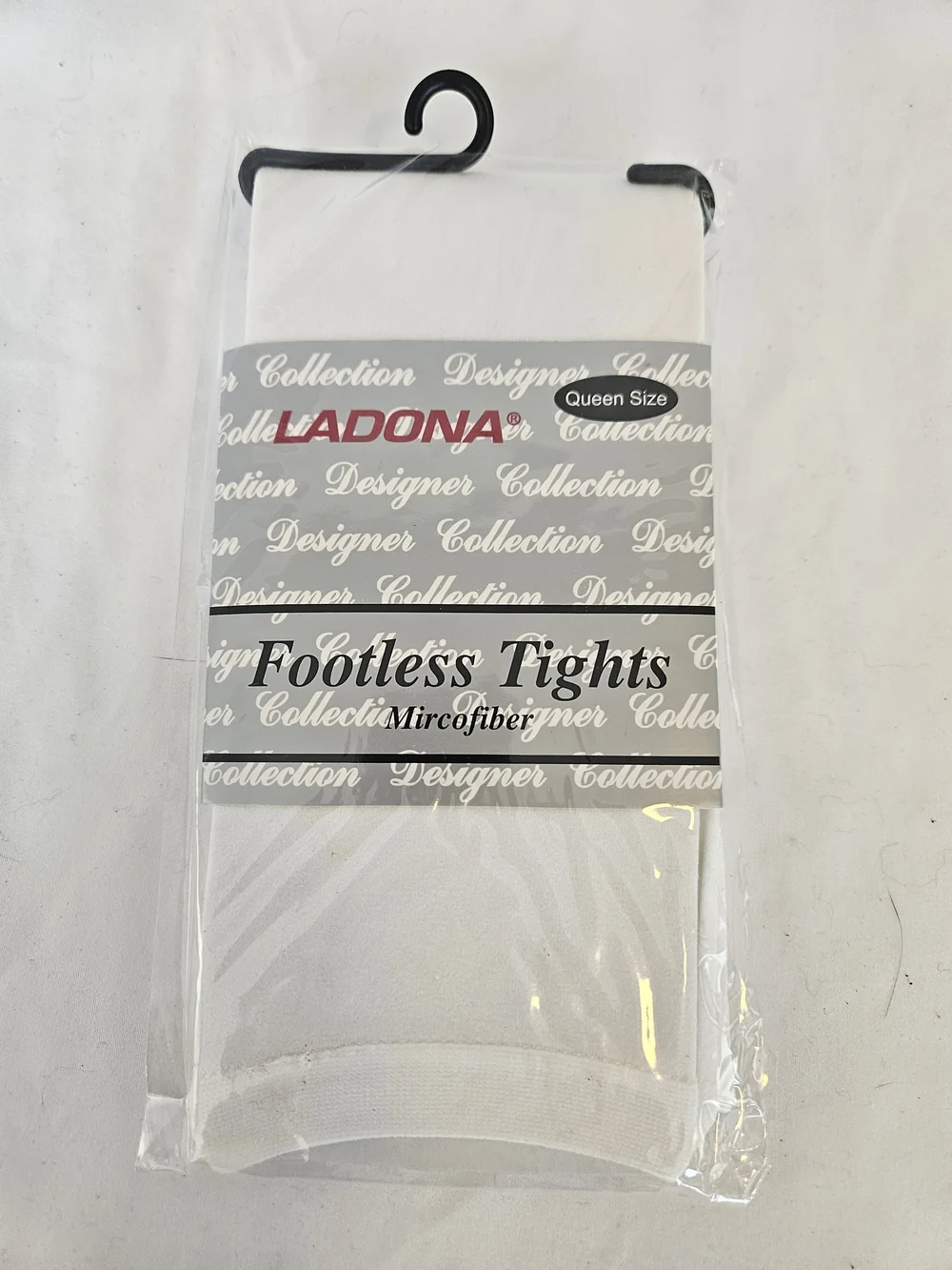 Ladona Footless Microfiber Tights - White Queen Size